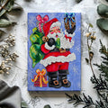 Santa Claus with Gifts Christmas Reproduction Print - On Paper or Canvas