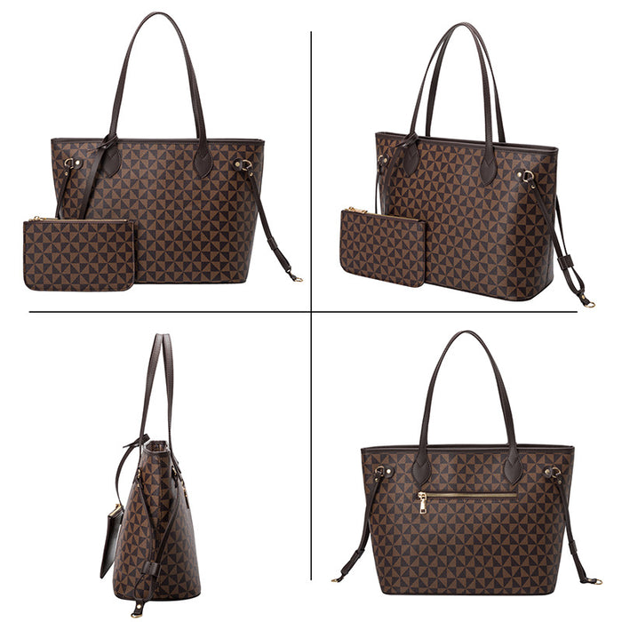 Satchel Shoulder Bag 2pcs with Small Wallet