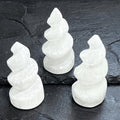 Selenite Satin Spar Crystal Spiral Standing Tower Carving