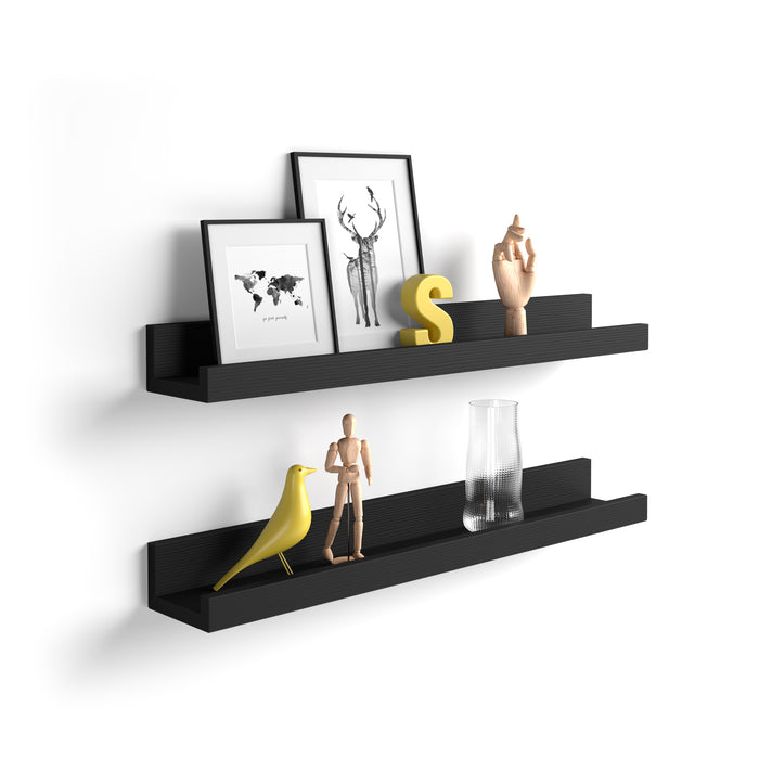 Set of 2 First picture shelves, 31.49 in, Ashwood Black