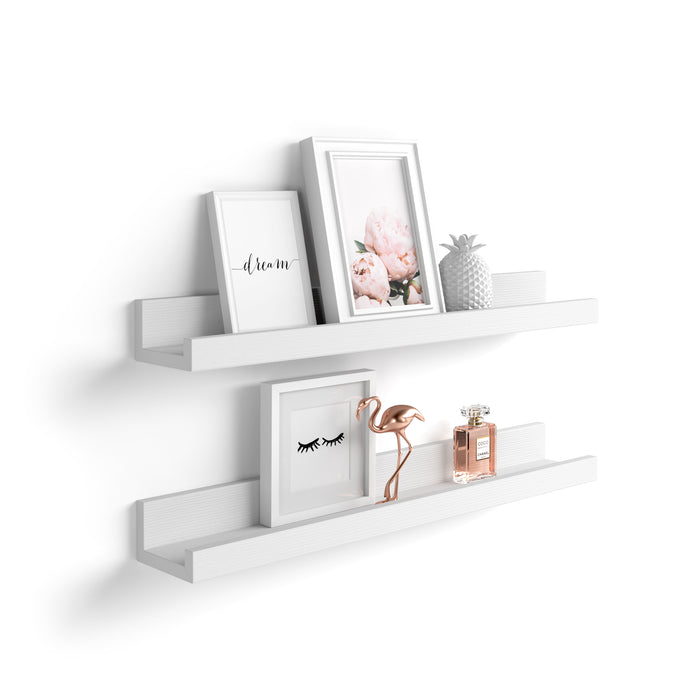 Set of 2 First picture shelves, 31.49 in, Ashwood White