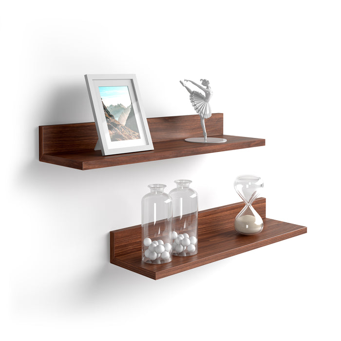 Set of 2 Rachele shelves, 23.62 in, Walnut