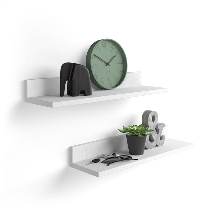 Set of 2 Rachele shelves, 31.49 in, Ashwood White