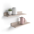 Set of 2 Rachele shelves, 31.49 in, Pearled Elm