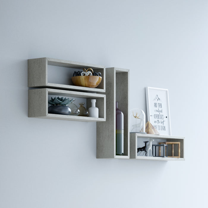 Set of 4 Iacopo cube wall units, Oak