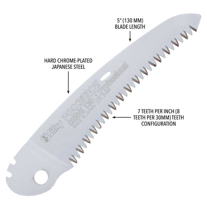 The Silky PocketBoy Curve 130mm folding saw delivers faster, smoother cuts with its curved blade and medium-tooth profile. Compact, durable, and trusted worldwide by arborists, gardeners, and outdoor professionals. Buy online from Cannings. Japanese steel