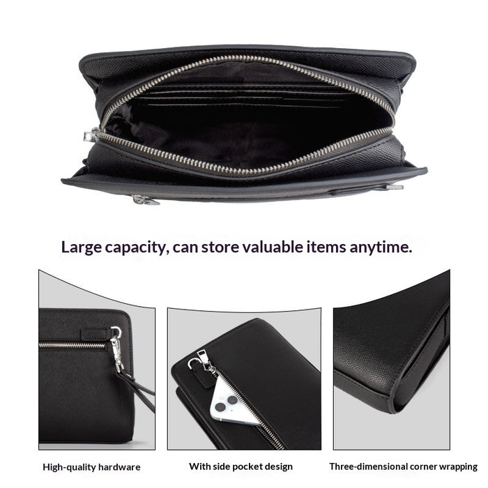 Smart Fingerprint Synthetic Leather Clutch Wallet