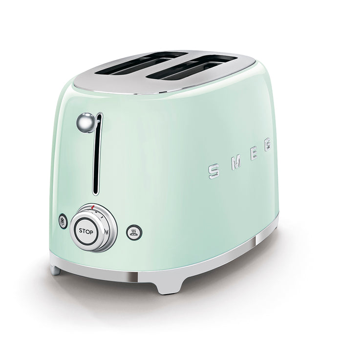 Smeg 50’s Retro Style 2 Slice Pastel Green Toaster | TSF01PGUK
