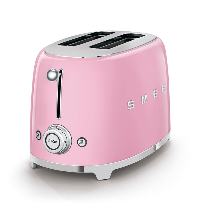 Smeg 50’s Retro Style 2 Slice Pastel Pink Toaster | TSF01PKUK