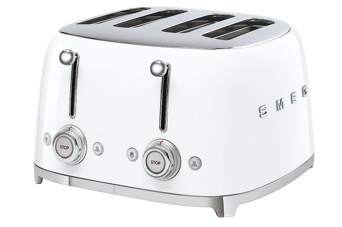 Smeg 50's Retro Style 4 Slice Toaster White | TSF03WHUK