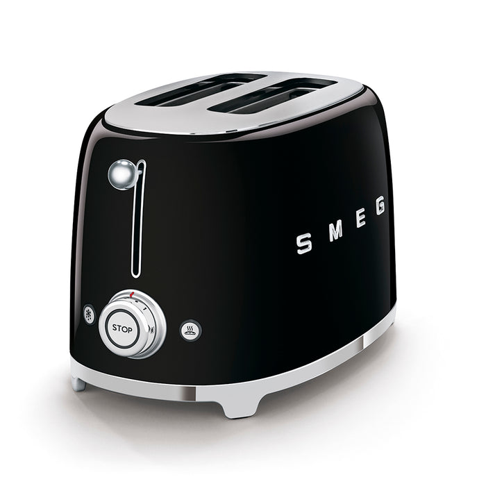 Smeg 50's Retro Style Aesthetic 2 Slice Toaster Black | TSF01BLUK