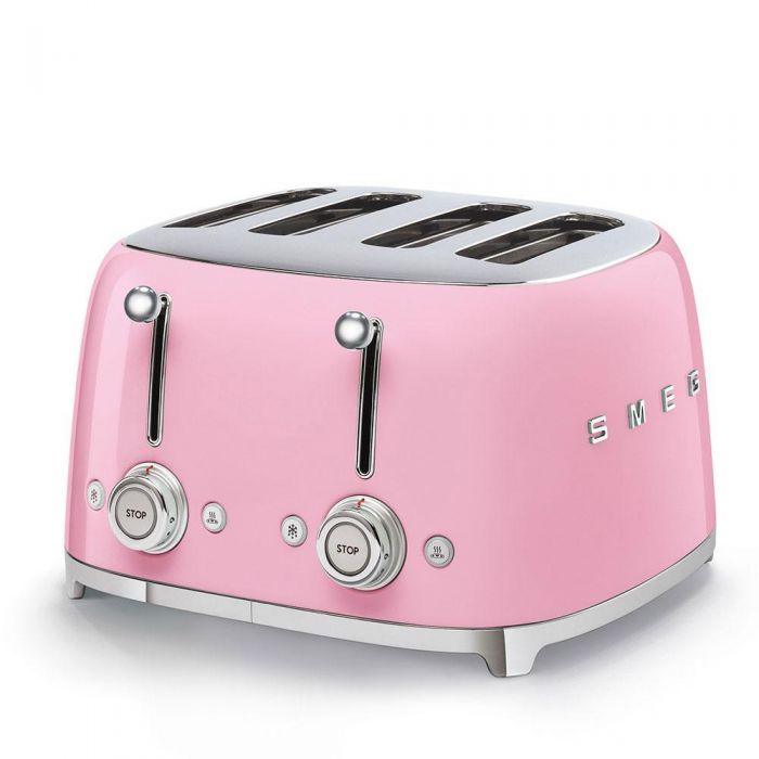 Smeg 50’s Style 4 Slice Toaster Pink | TSF03PKUK