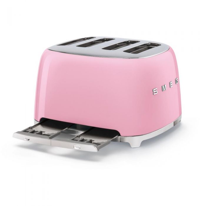 Smeg 50’s Style 4 Slice Toaster Pink | TSF03PKUK