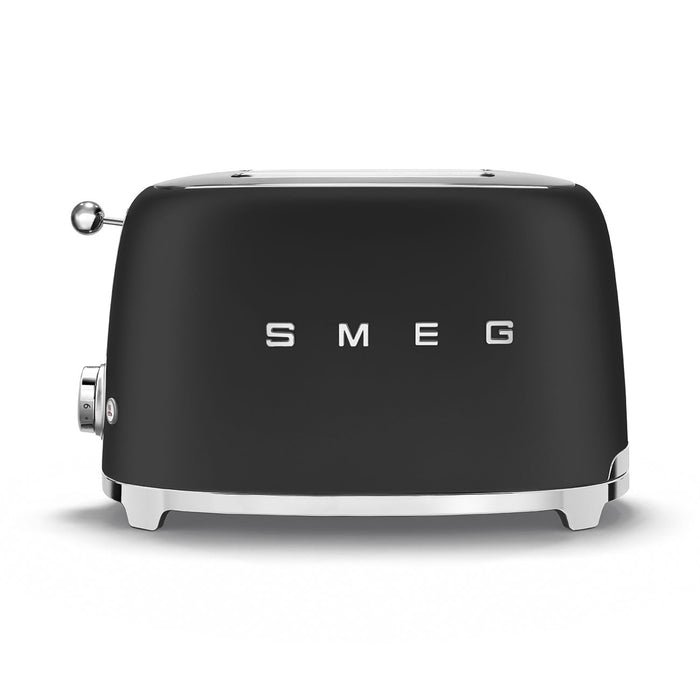 Smeg Matte Black 2 Slice Toaster | TSF01BLMUK