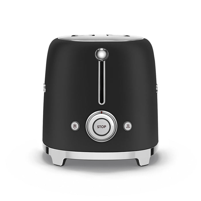 Smeg Matte Black 2 Slice Toaster | TSF01BLMUK