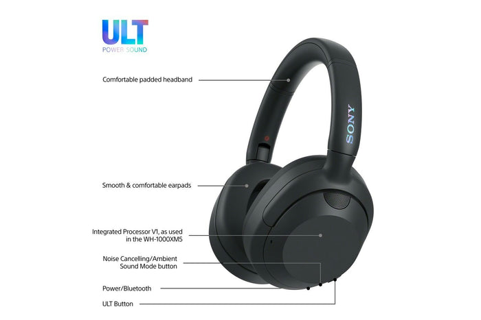 Sony Over-Ear Wireless Noise Cancelling Headphones Black | WHULT900NBCE7