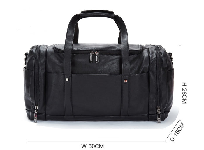 Sporty Men's Leather Duffle Bag
