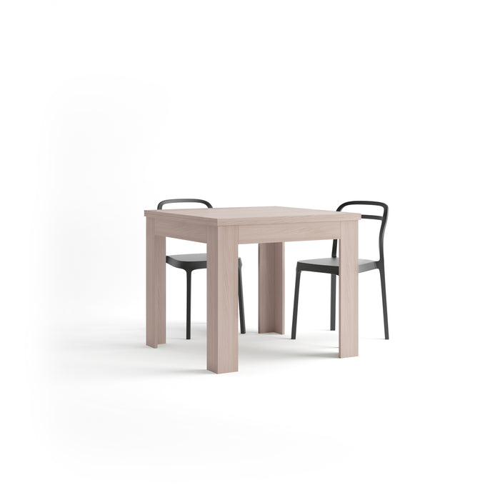 Square extendable dining table, Eldorado, 35.4(70.9)x35.4 in, Pearled Elm