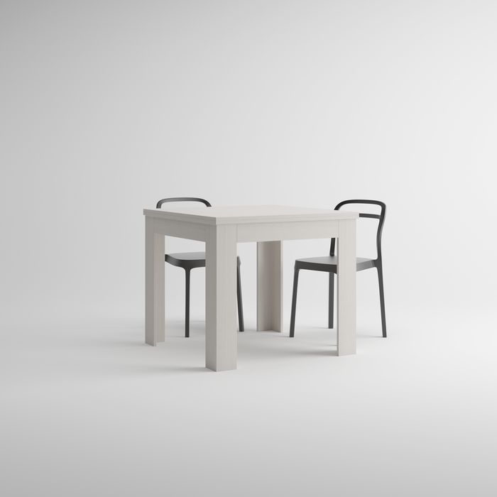 Square extendable dining table, Eldorado, 35.4(70.9)x35.4 in, White Ash