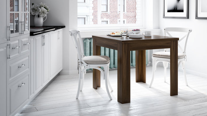 Square extendable dining table, Eldorado, 35.4(70.9)x35.4 in, White Ash