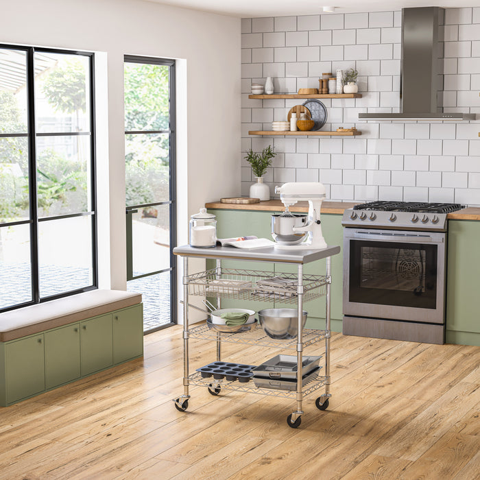 Stainless Steel NSF-Certified Utility Worktable Cart