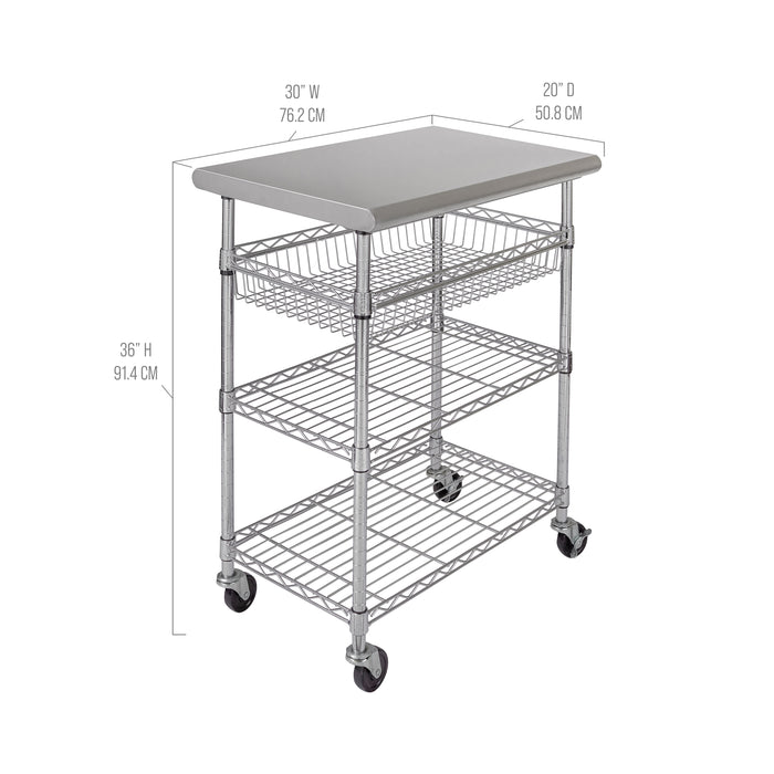 Stainless Steel NSF-Certified Utility Worktable Cart
