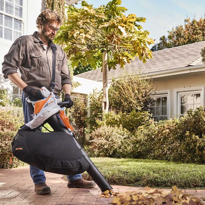 The STIHL SHA 56 is a quiet, all-round battery vacuum shredder and blower in one. Shreds leaves and hedge trimmings, clears paths and driveways. Available at Cannings — your STIHL Elite Dealer.