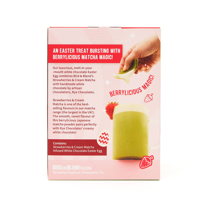 strawberries and cream matcha easter egg box