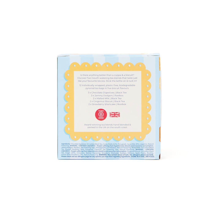 back of tea & biscuit tea bag selection gift cube