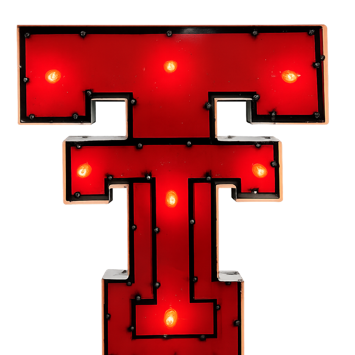 Texas Tech Double T Lighted recycled metal wall decor