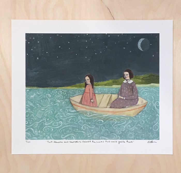 their dreams and memories formed the waves that would guide them - print