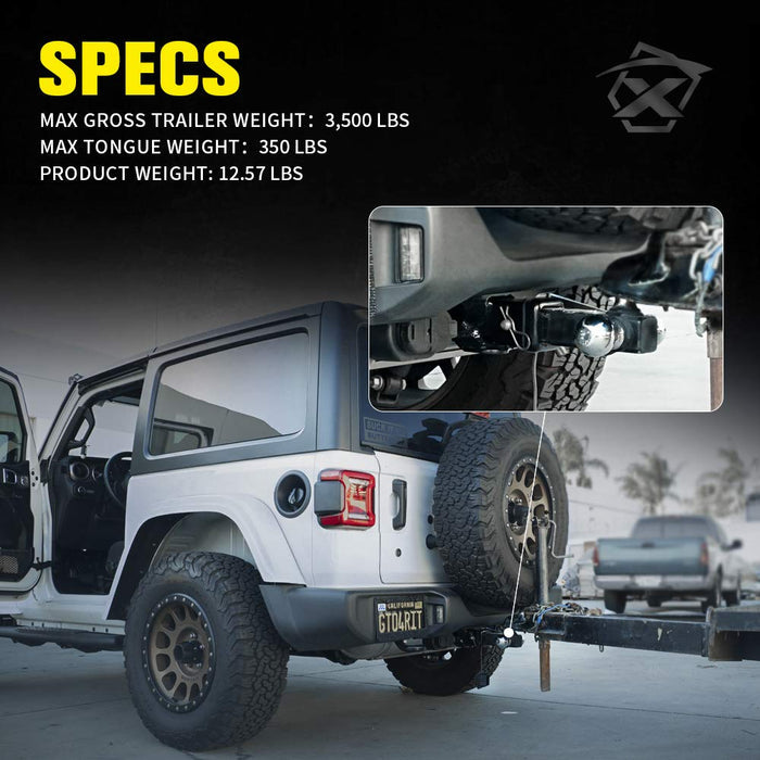 Tow Hitch for 2018-2025 Jeep Wrangler JL JLU 2 Door & 4 Door
