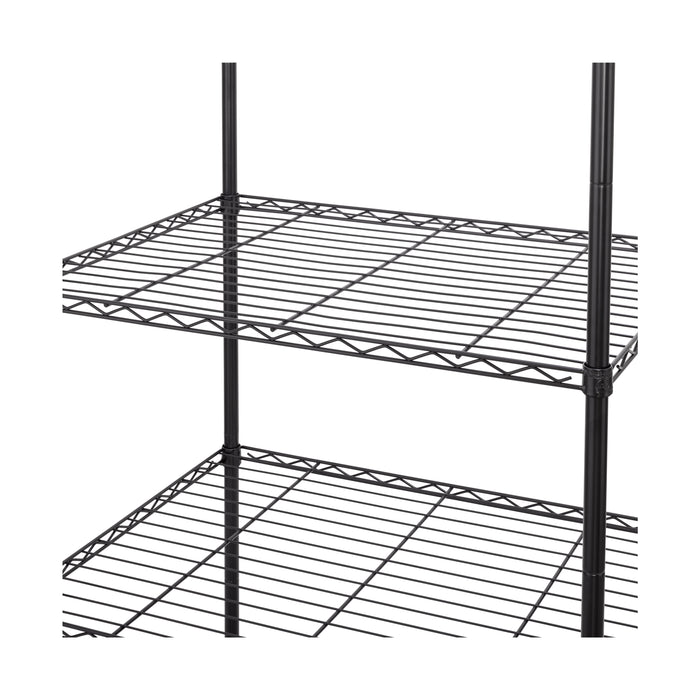 Close up of wire shelves