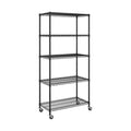 UltraDurable® 5-Tier NSF-Certified Steel Shelving, Black