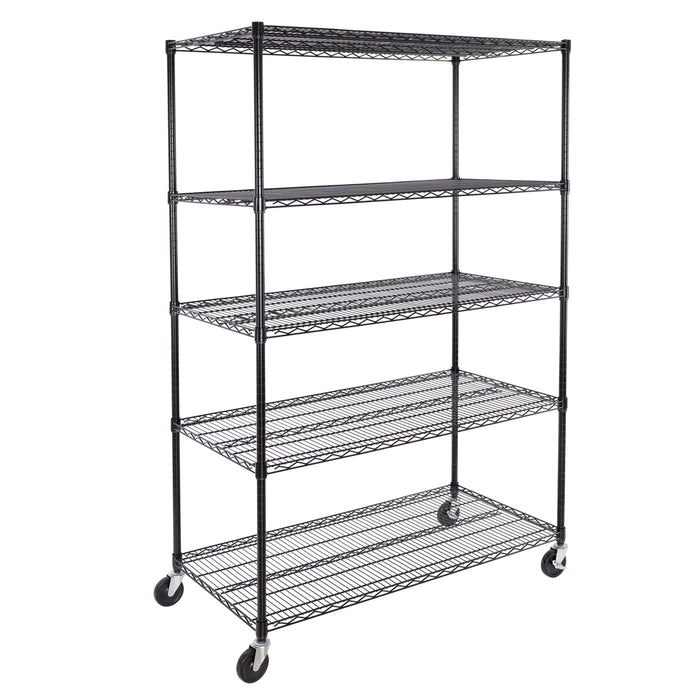 UltraDurable® 5-Tier NSF-Certified Steel Shelving, Black
