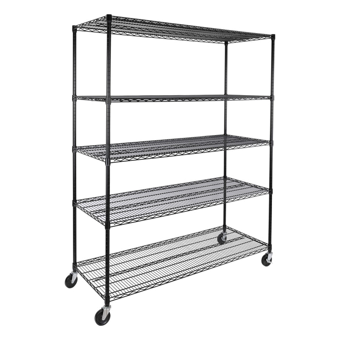 UltraDurable® 5-Tier NSF-Certified Steel Shelving, Black
