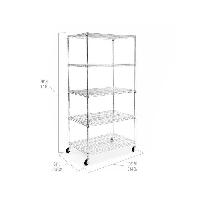 UltraDurable® 5-Tier NSF-Certified Steel Shelving