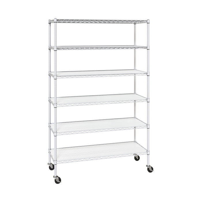 UltraDurable® 6-Tier NSF-Certified Steel Shelving with Shelf Liners, White