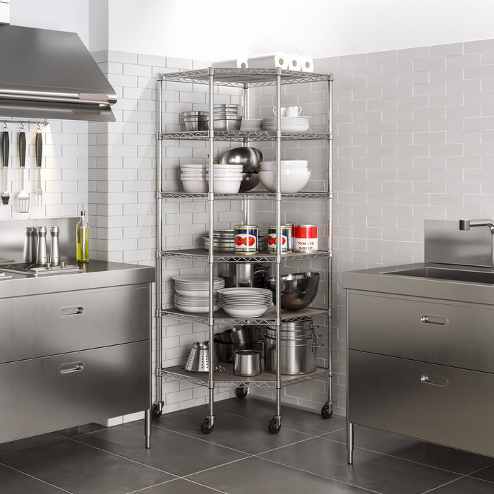 UltraDurable® 6-Tier NSF-Certified Steel Shelving with Shelf Liners