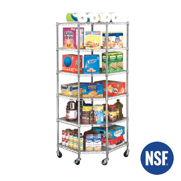 UltraDurable® 6-Tier NSF-Certified Steel Shelving with Shelf Liners