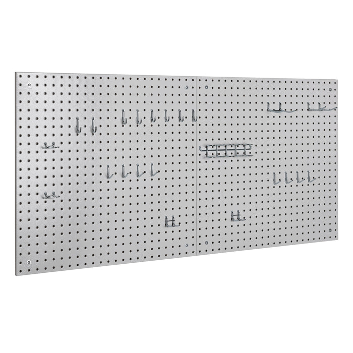 UltraHD® 2-Piece Pegboard Set w/ 23 Piece Hook Assortment, Granite