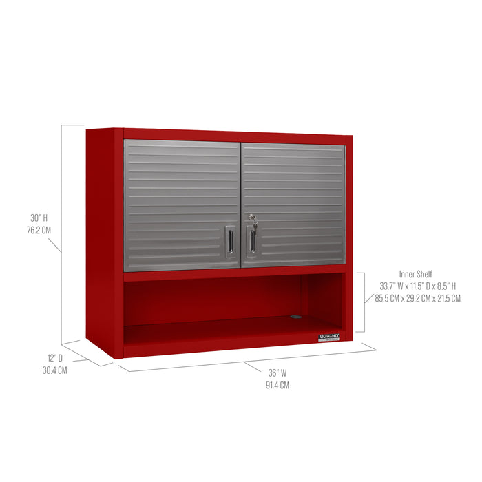 UltraHD® Double Door Wall Cabinet w/ Keys, Red