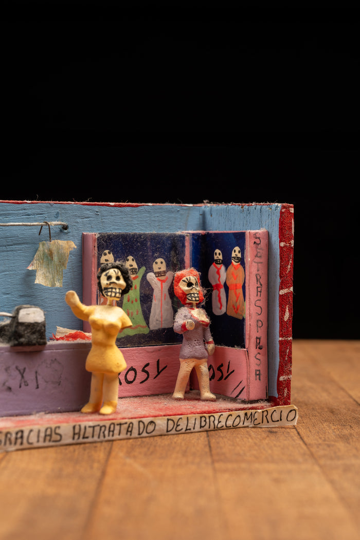 Vintage Miniature Clothing Store Diorama - Mexican Folk Art