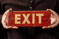 Vintage Reflective Tin Litho Exit sign
