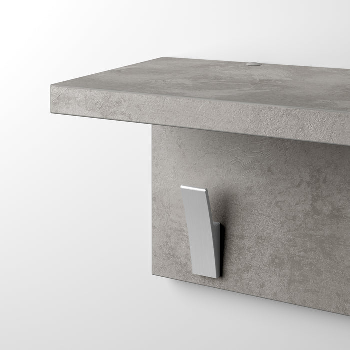 Wall coat hanger, Rachele, 15.74 in, Concrete Effect, Grey