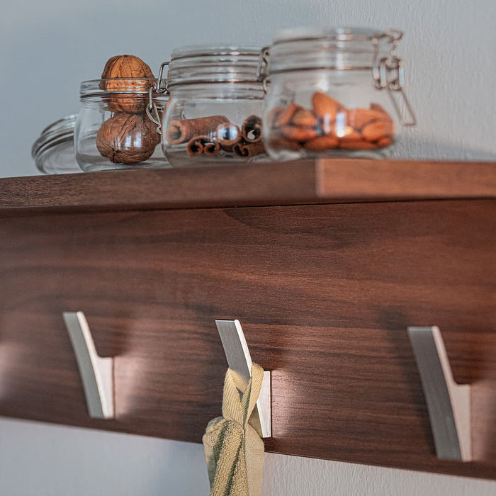 Wall coat hanger, Rachele, 23.62 in, Walnut