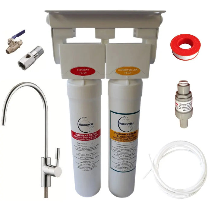 Aquanet PNP 1uM Waterworks Twin Water Filters Full Kit