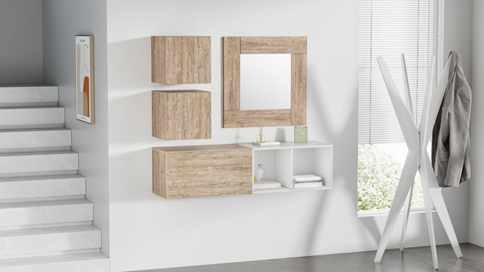 X Wall Unit 27.55 in Without Door, Ashwood White