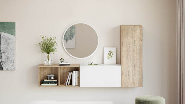 X Wall Unit 27.55 in Without Door, Oak