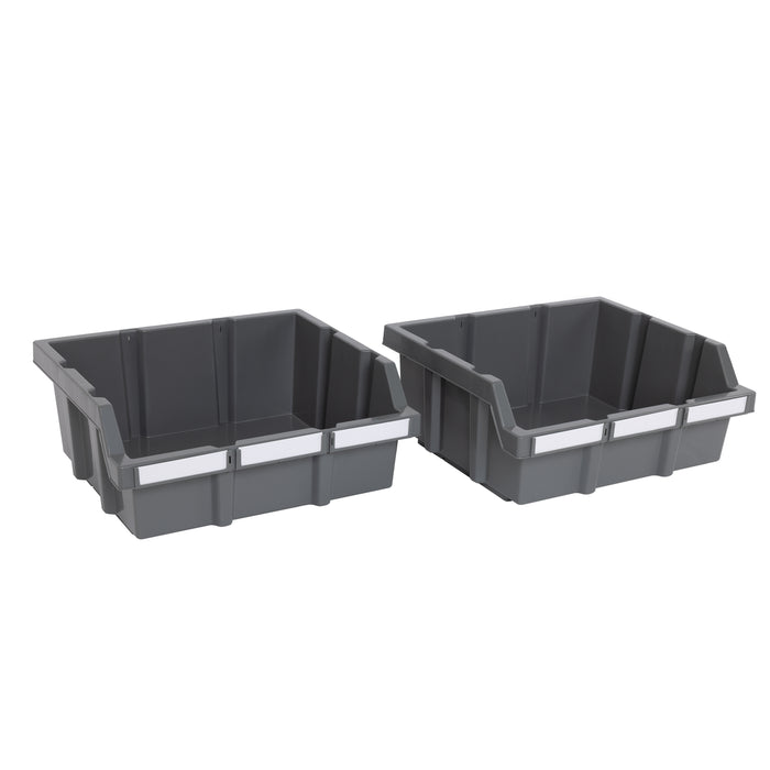 XL Gray Bins for Commercial Bin Rack (2-Pack)